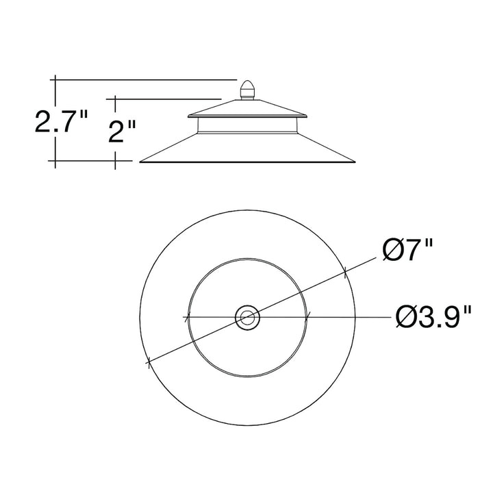 Path Light Cap Double Top - Aluminum Bronze