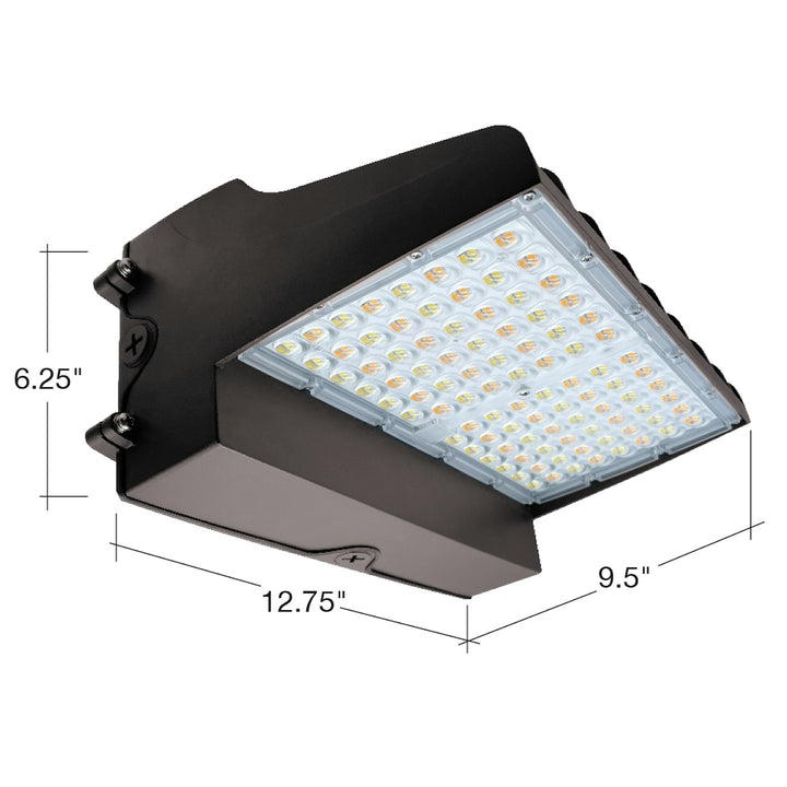 Full-Cutoff Wall Pack: Flat-FC Line, 3-CCT & 5-Power Select w/ Photocell 120W/110W/100W/90W/80W - Bronze