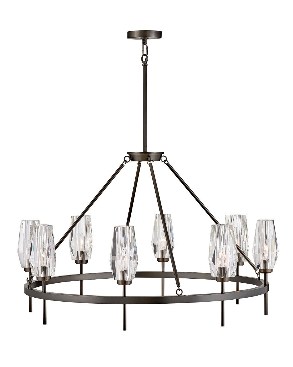 Ana 38258BX - Large Single Tier Chandelier - Black