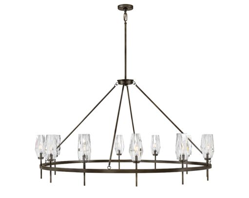 Ana 38259BX New Extra Large Single Tier Chandelier - Black