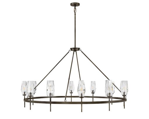 Ana 38259BX New Extra Large Single Tier Chandelier - Black