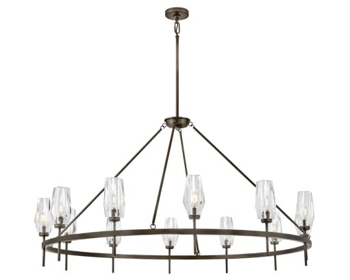 Ana 38259BX New Extra Large Single Tier Chandelier - Black