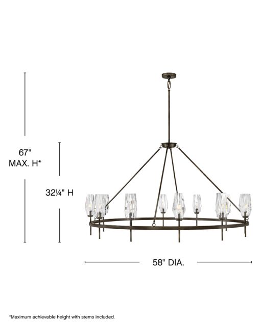 Ana 38259BX New Extra Large Single Tier Chandelier - Black