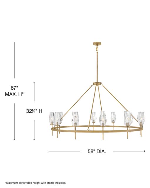 Ana 38259HB  Extra Large Single Tier Chandelier - Bronze