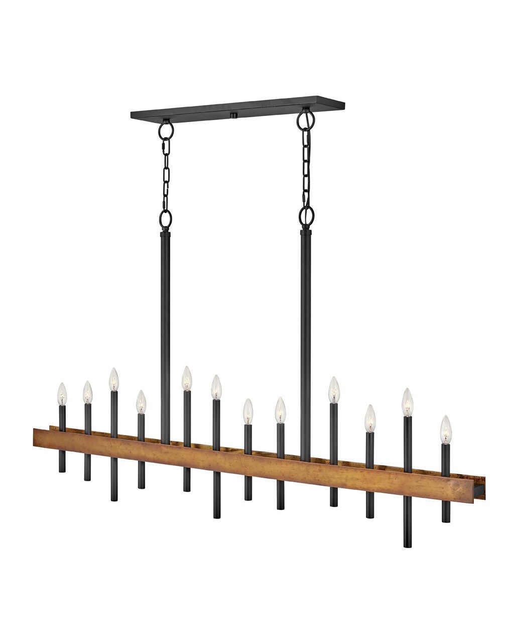 Wells 3864WA - Large Twelve Light Linear - Black