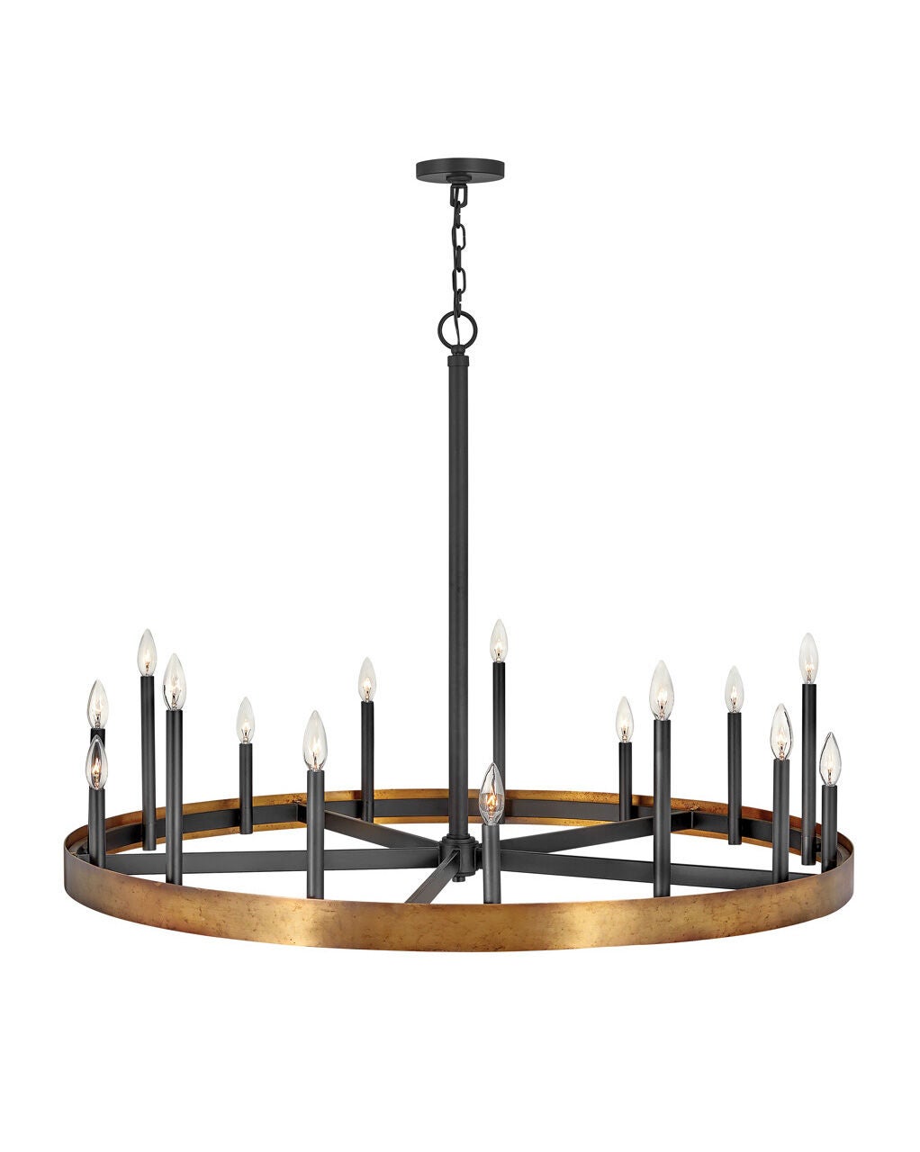 Wells 3865WA - Large Single Tier Chandelier - Black