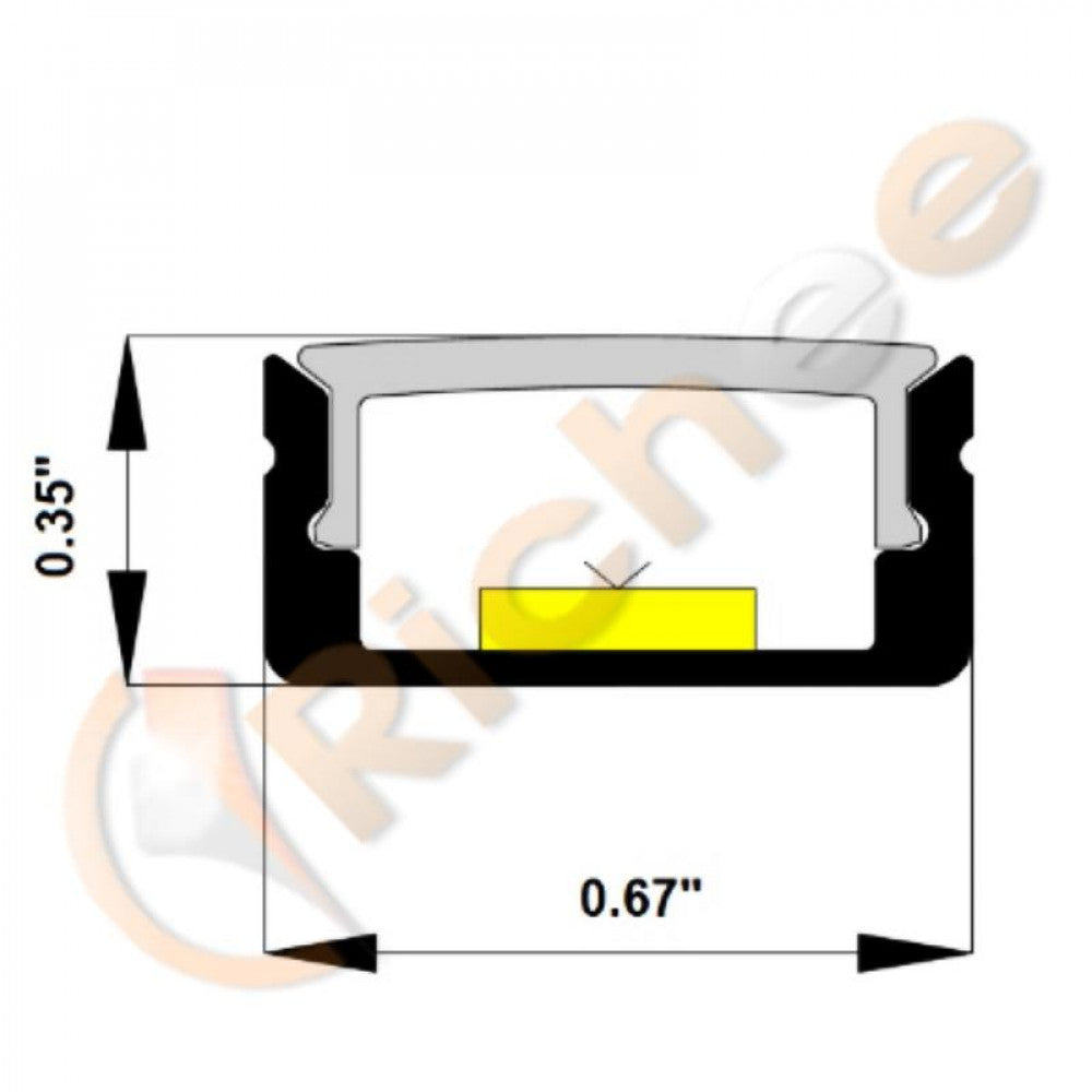 Richee Lighting - 11/16" Black Low Profile Led Aluminum Channel  - Black