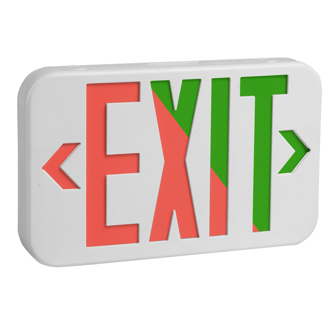 LED Emergency Exit Sign GREEN Single or Double Sided 3W - White