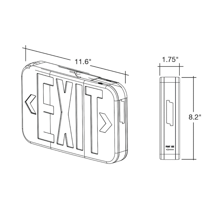 LED Emergency Exit Sign GREEN Single or Double Sided 3W - White