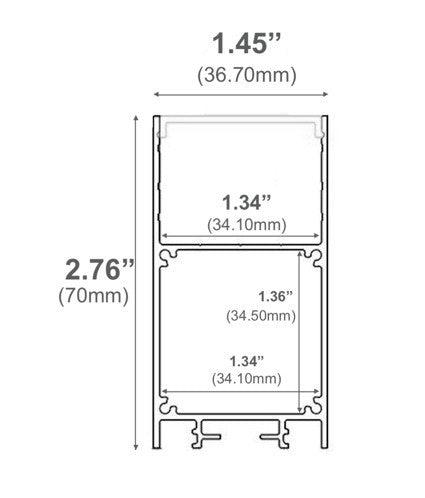 LED Channel - 535ASL - Slim Linear Pendant, 10 ft - Silver