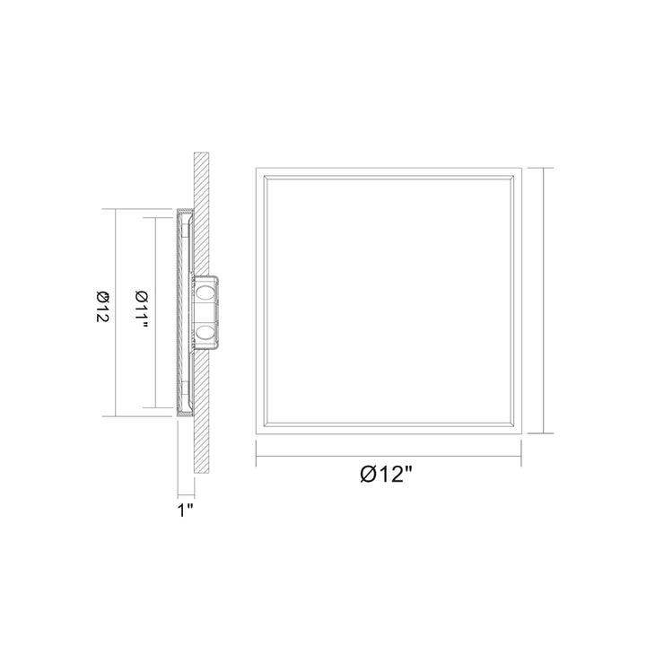 12" SlimLine Surface Mount Square 5CCT Selectable, 22W - White