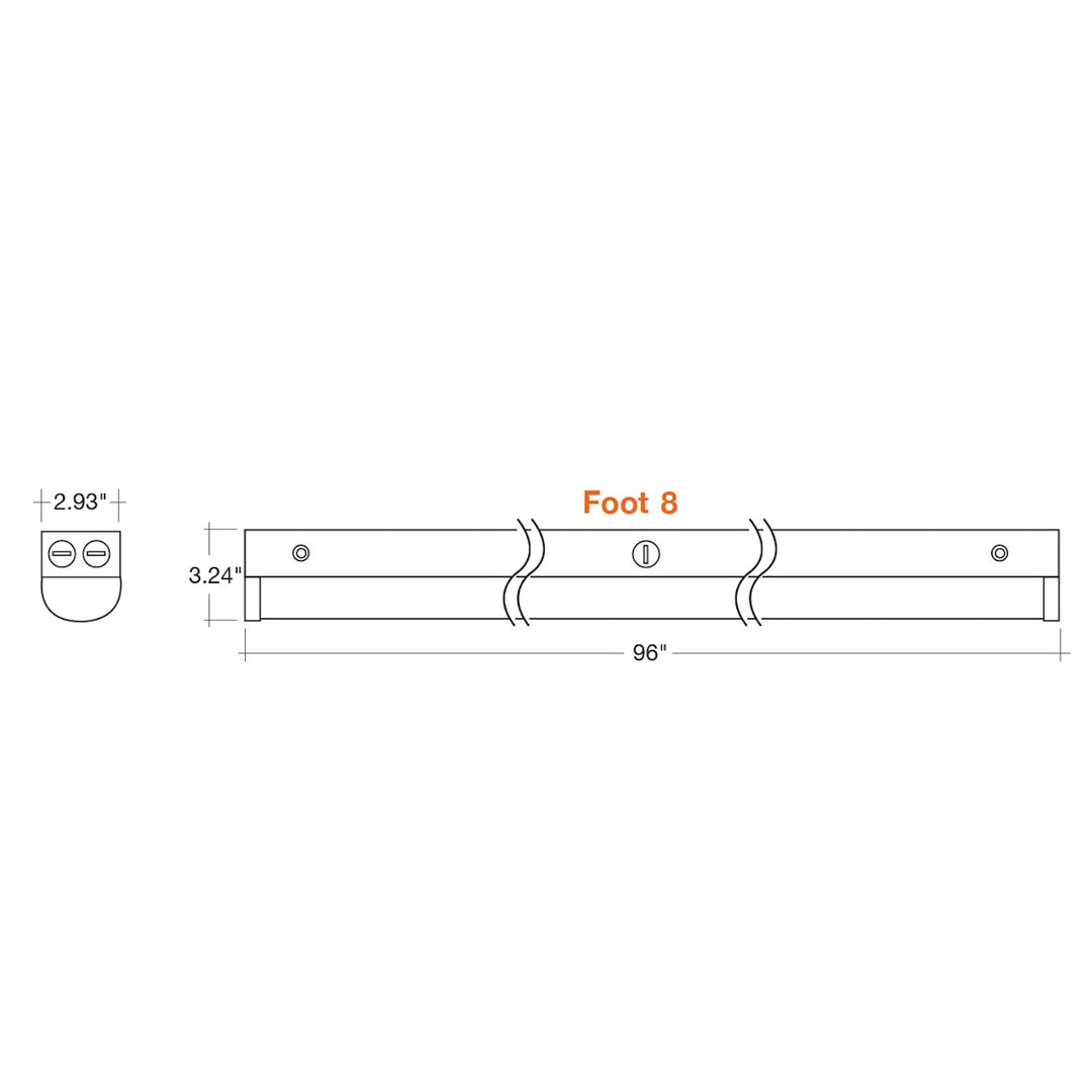 8 FT Round Strip: 4-CCT & 3-Power Selectable 100W/85W/70W - Black