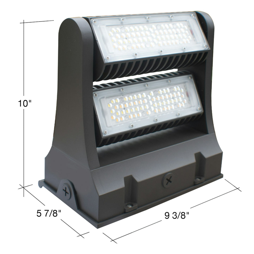 Rotating Wall Pack: R-Line Double Module, 3CCT, 80W - Bronze