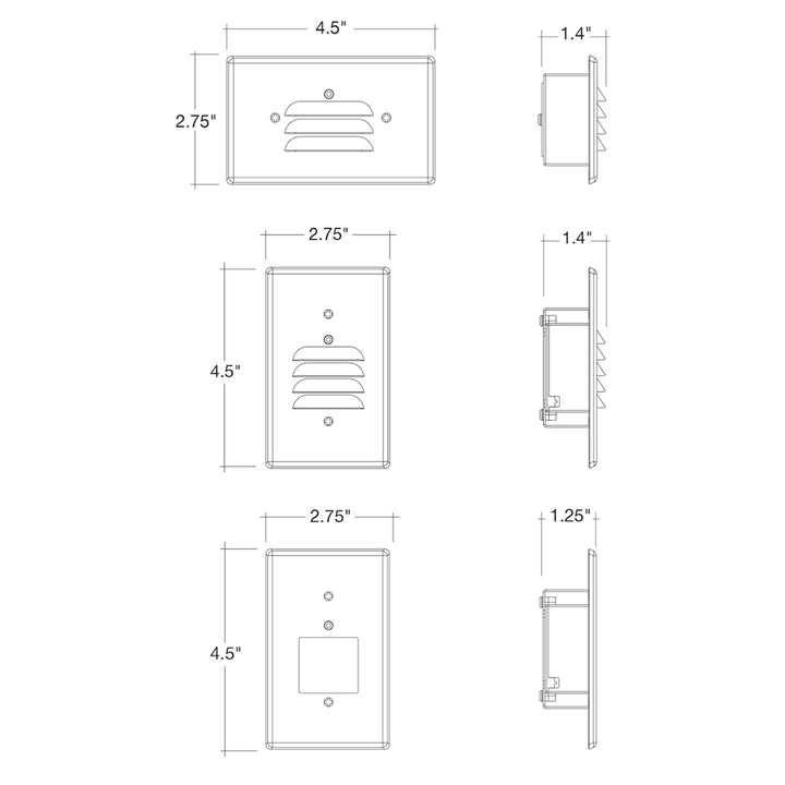 Step Light: 3 Interchangeable Faces: (Horizontal/Vertical)/ Flat Frost: Lux-Line