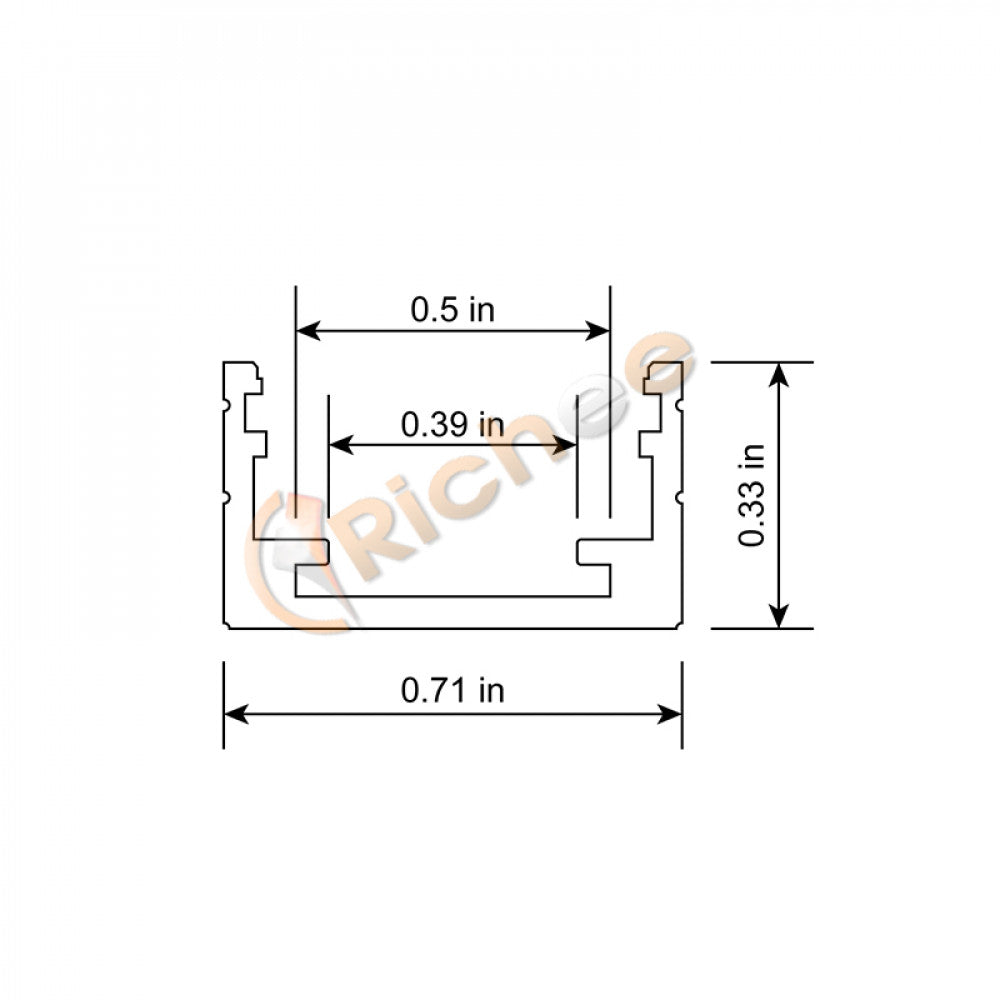 Richee Lighting - 3/4" Square Top Led Aluminum Channel