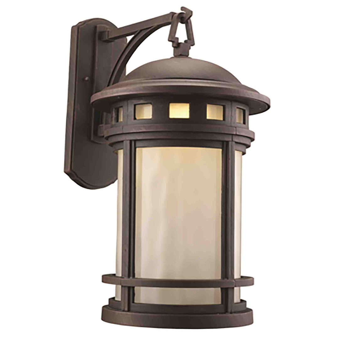 Boardwalk Collection 1-Light, Ring Top Lantern Head with Water Glass - Rust