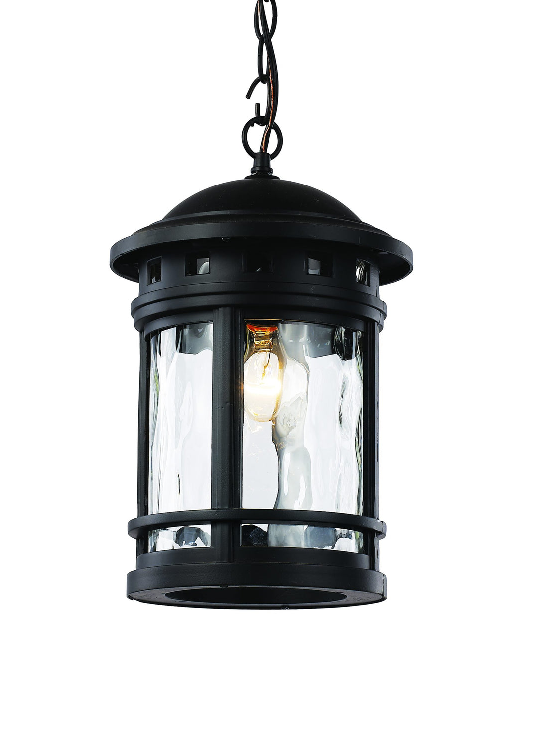 Boardwalk Collection 1-Light, Ring Top Lantern Head with Water Glass - Rust