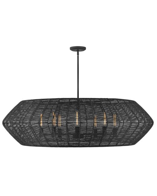 Luca 40386BLK - Extra Large Drum Chandelier - Black