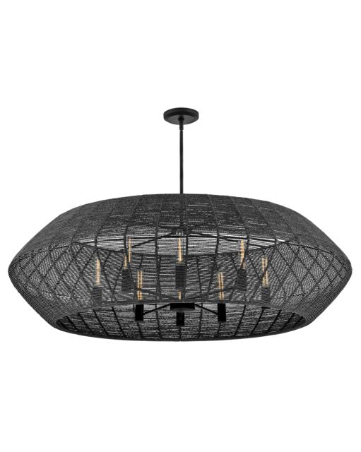 Luca 40386BLK - Extra Large Drum Chandelier - Black