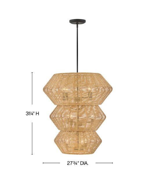 Luca 40388BLK-CML - Double XL Multi Tier Chandelier - Black