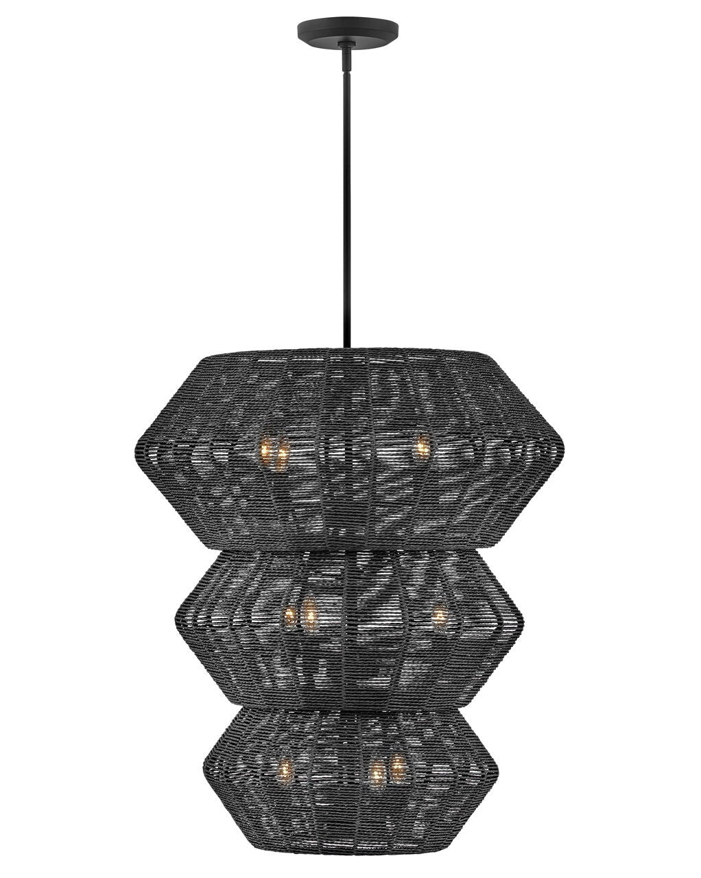 Luca 40388BLK - Double XL Multi Tier Chandelier - Black