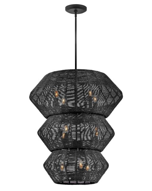 Luca 40388BLK - Double XL Multi Tier Chandelier - Black