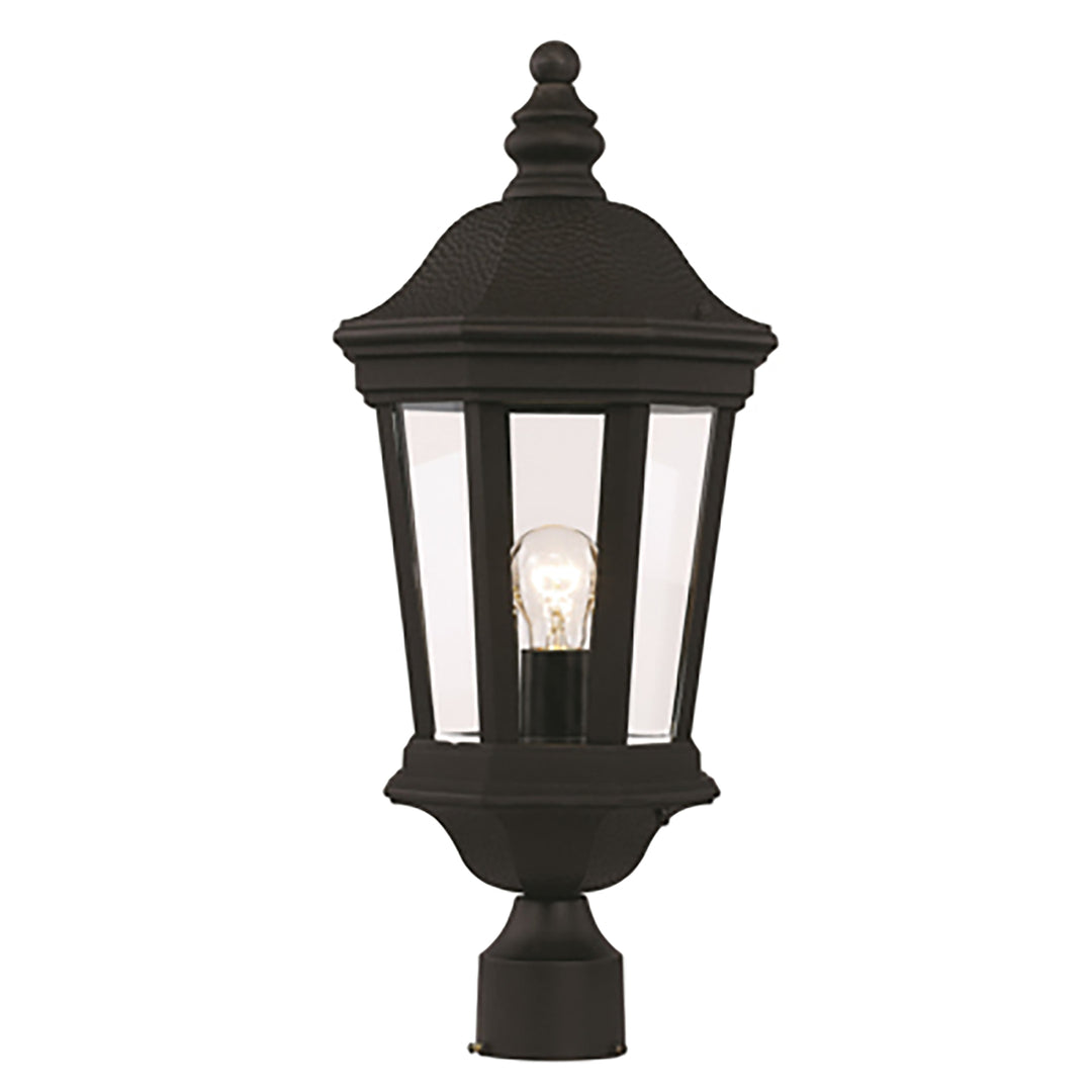 Westfield Clear Glass Outdoor Post Mount Lantern Head- Black