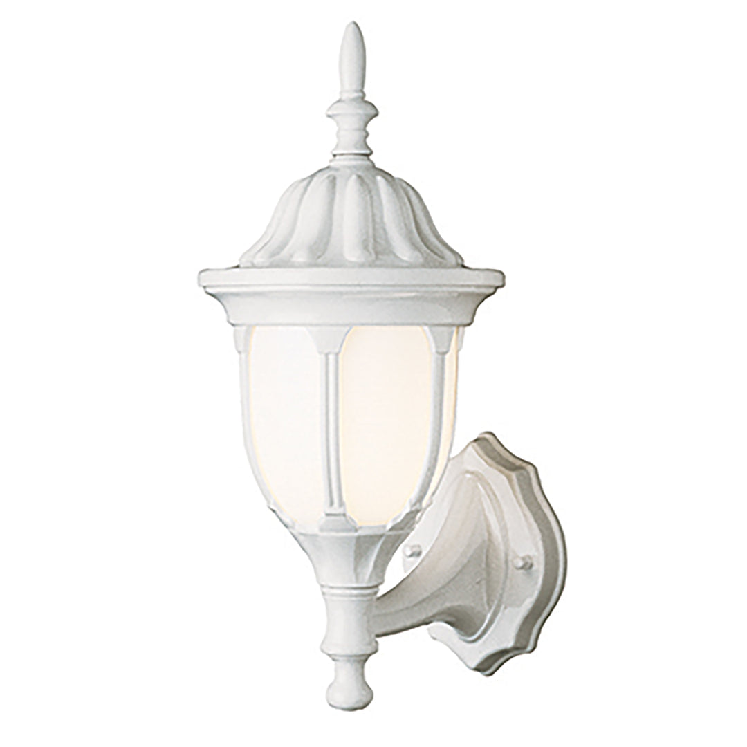 Hamilton 1-Light Opal Glass Traditional Outdoor Wall Lantern- White