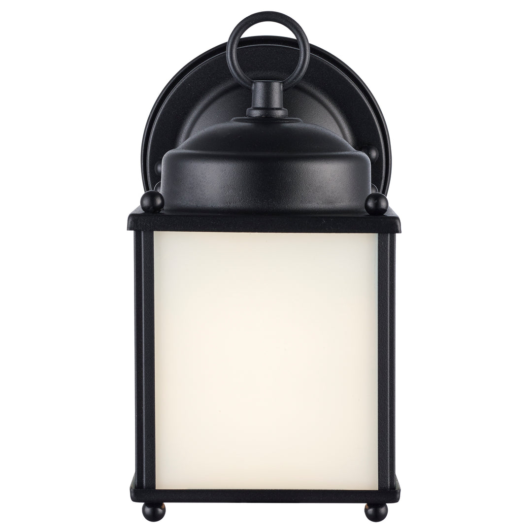 Patrician 1-Light, Open Base Square Wall Lantern - Black / Frosted