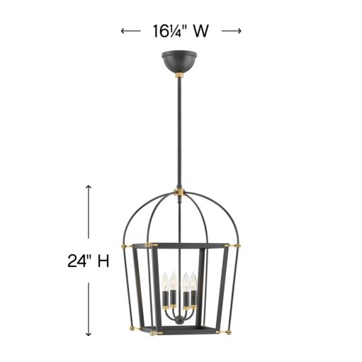 Selby 4057BK - Small Open Frame Pendant - Black