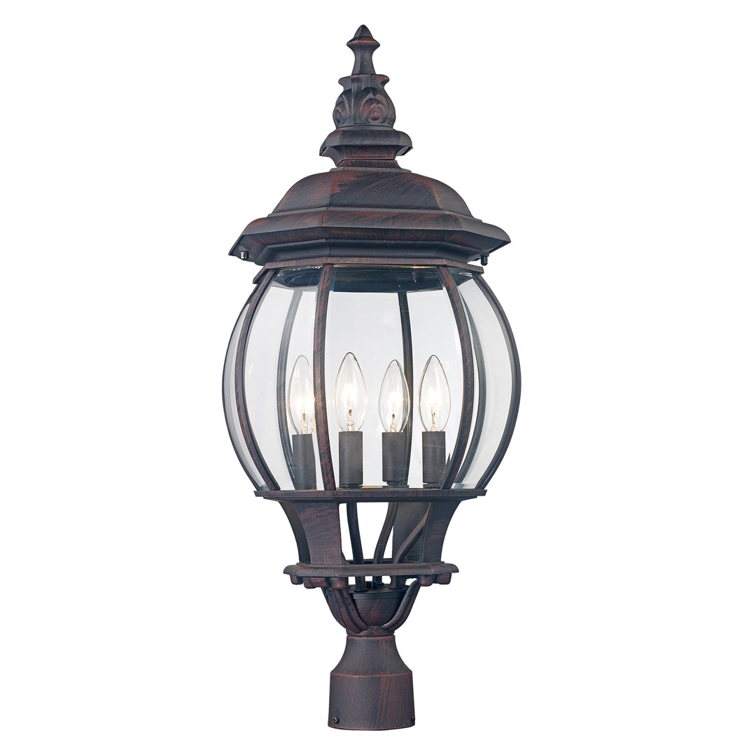 Parsons 4-Light Traditional French-inspired Post Mount Lantern Head - Rust