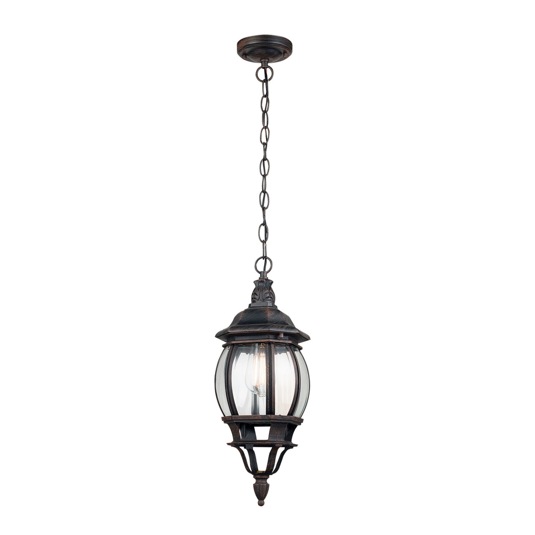 Parsons 1-Light Traditional French-inspired Outdoor Hanging Lantern Pendant with Chain - Rust