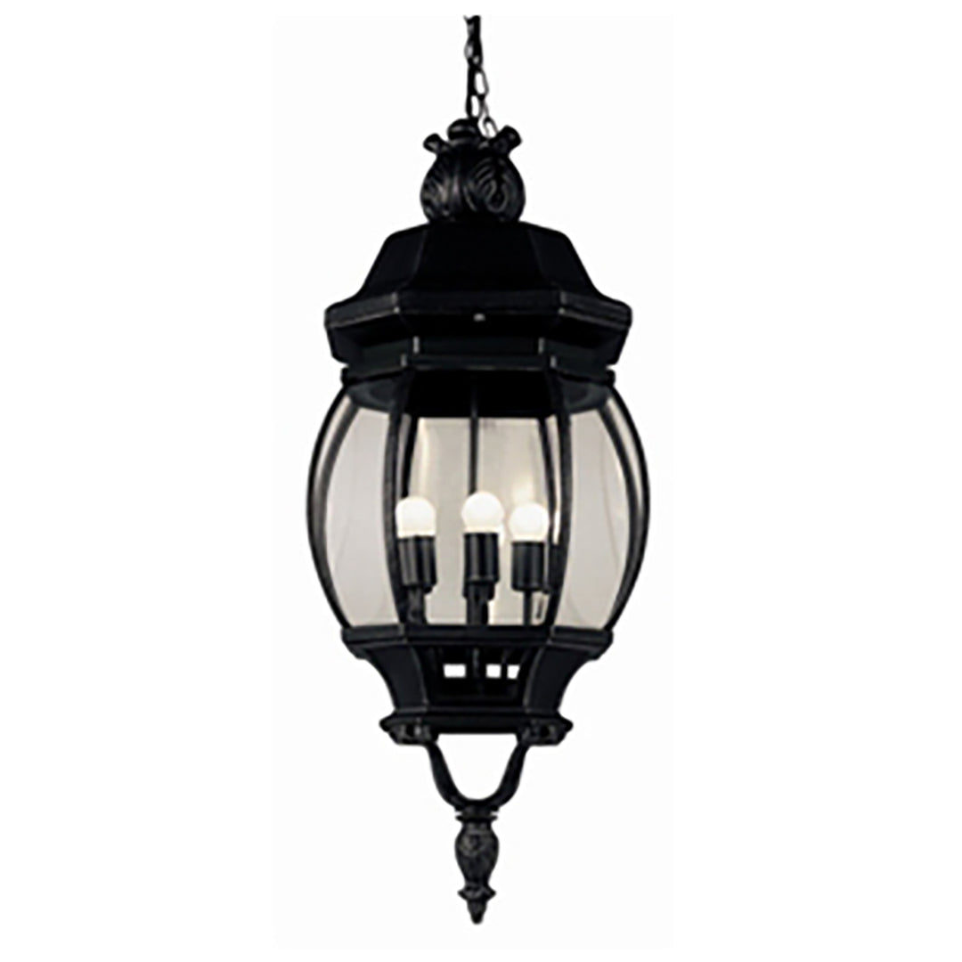 Parsons 3-Light Traditional French-inspired Outdoor Hanging Lantern Pendant with Chain - Black