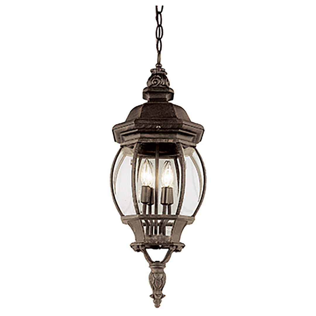 Parsons 3-Light Traditional French-inspired Outdoor Hanging Lantern Pendant with Chain - Rust