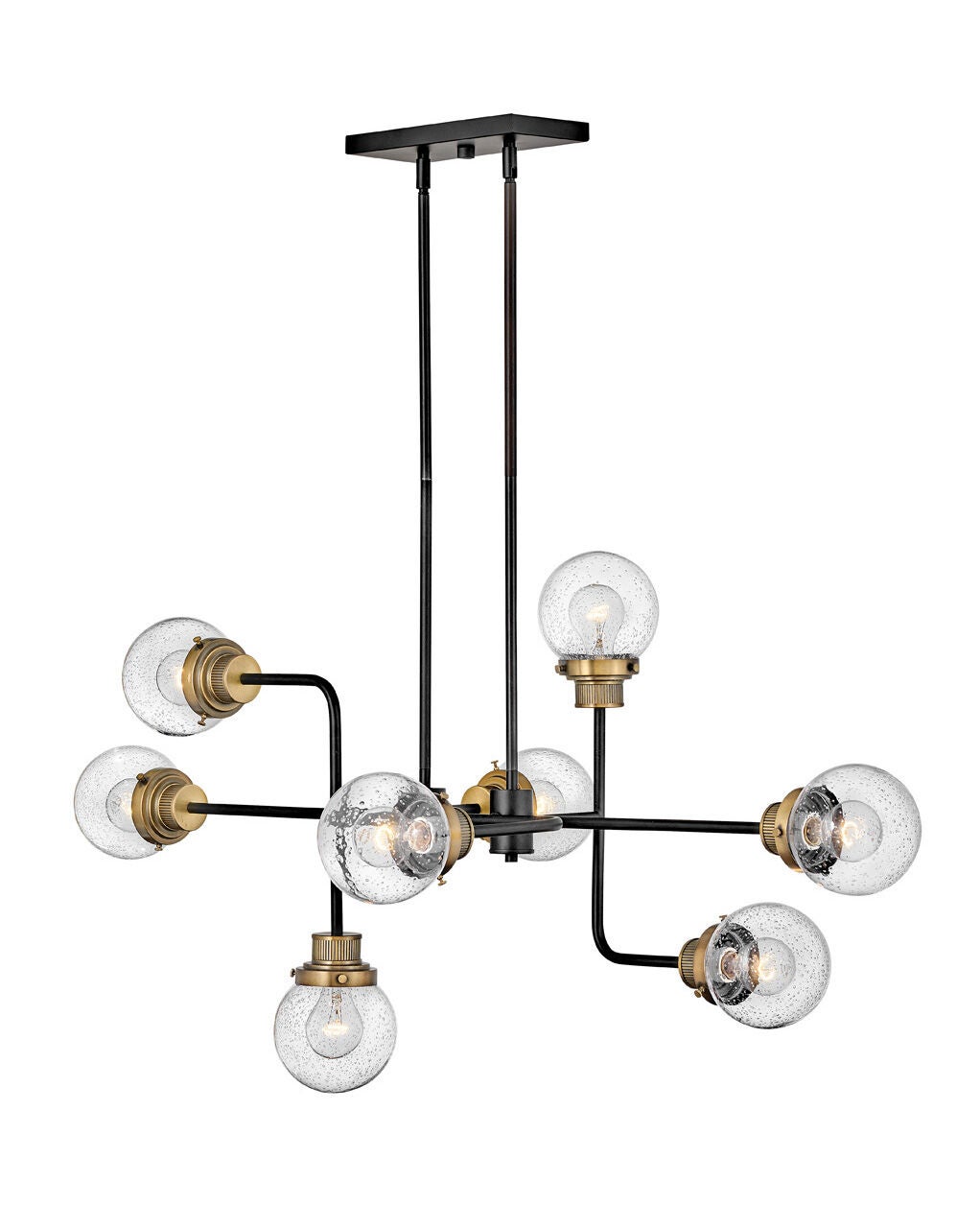 Poppy 40698BK - Medium Eight Light Linear - Black