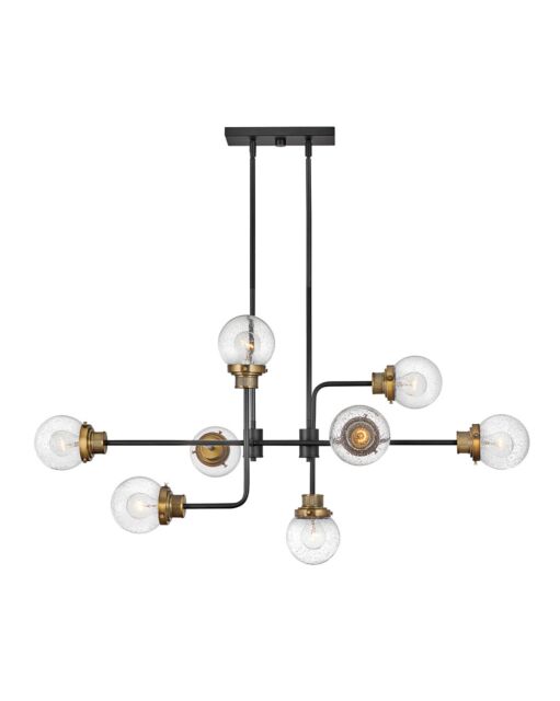 Poppy 40698BK - Medium Eight Light Linear - Black