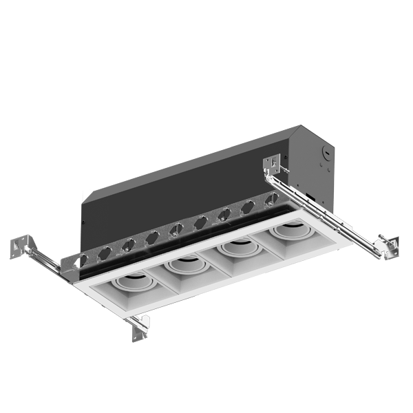 Bernini 4 Head LED Combo Downlight, 5CCT Selectable, 60W, 0/10V - White