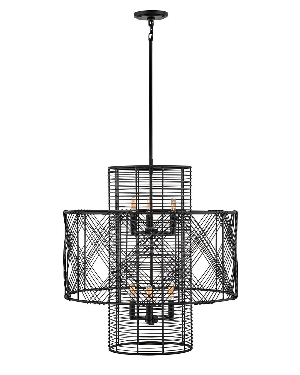 Nikko 41065BLK - Medium Multi Tier Chandelier - Black