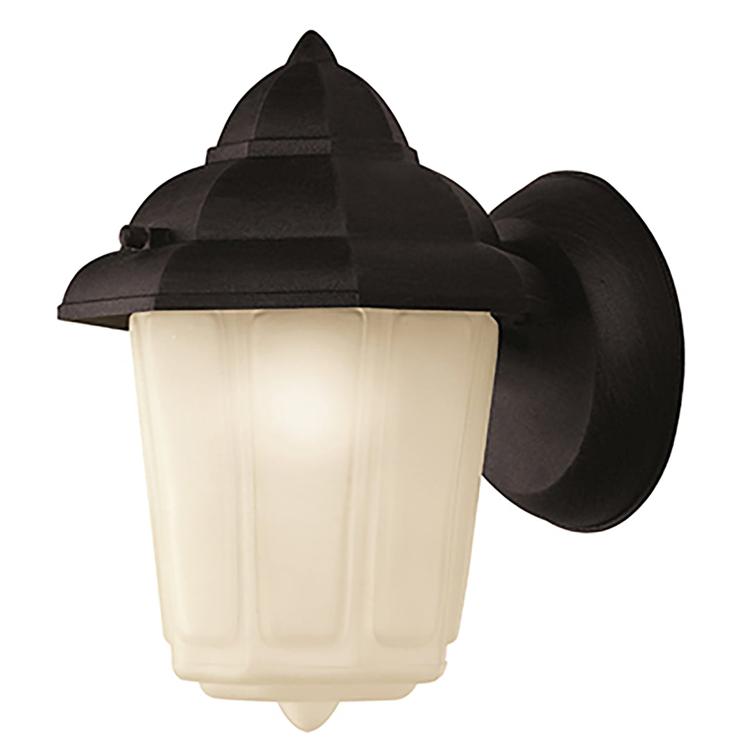 Dale Collection 1-Light Pagoda Tiered Frosted Glass Wall Light - Black