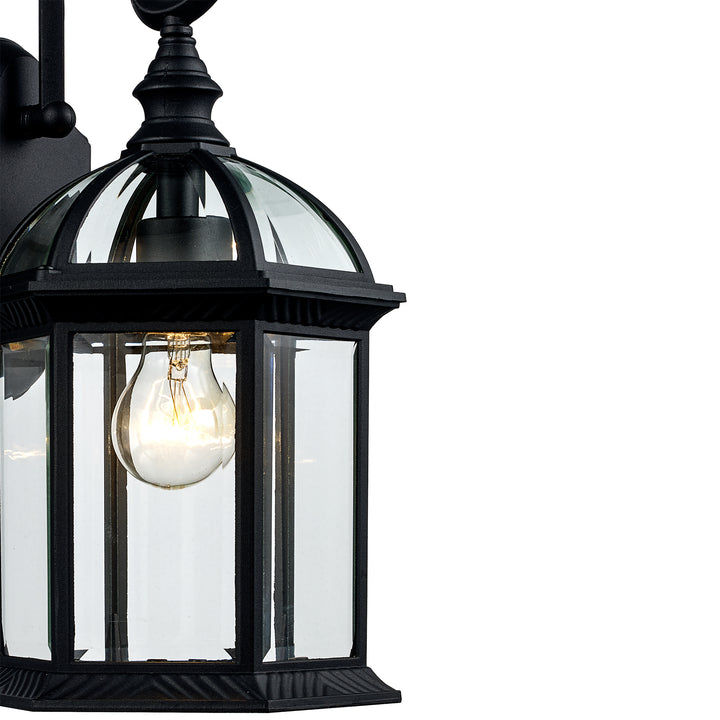 Wentworth 1-Light Atrium Style Coach Wall Lantern-Black