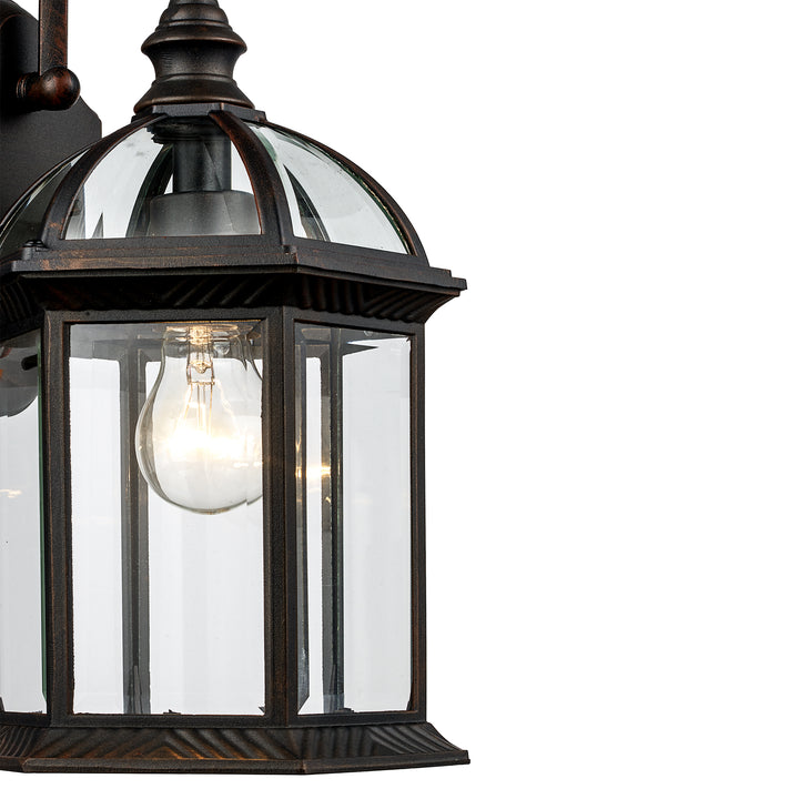 Wentworth 1-Light Atrium Style Coach Wall Lantern- Rust