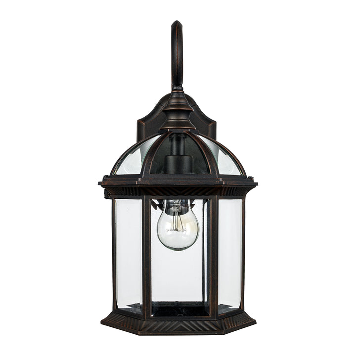 Wentworth 1-Light Atrium Style Coach Wall Lantern- Rust