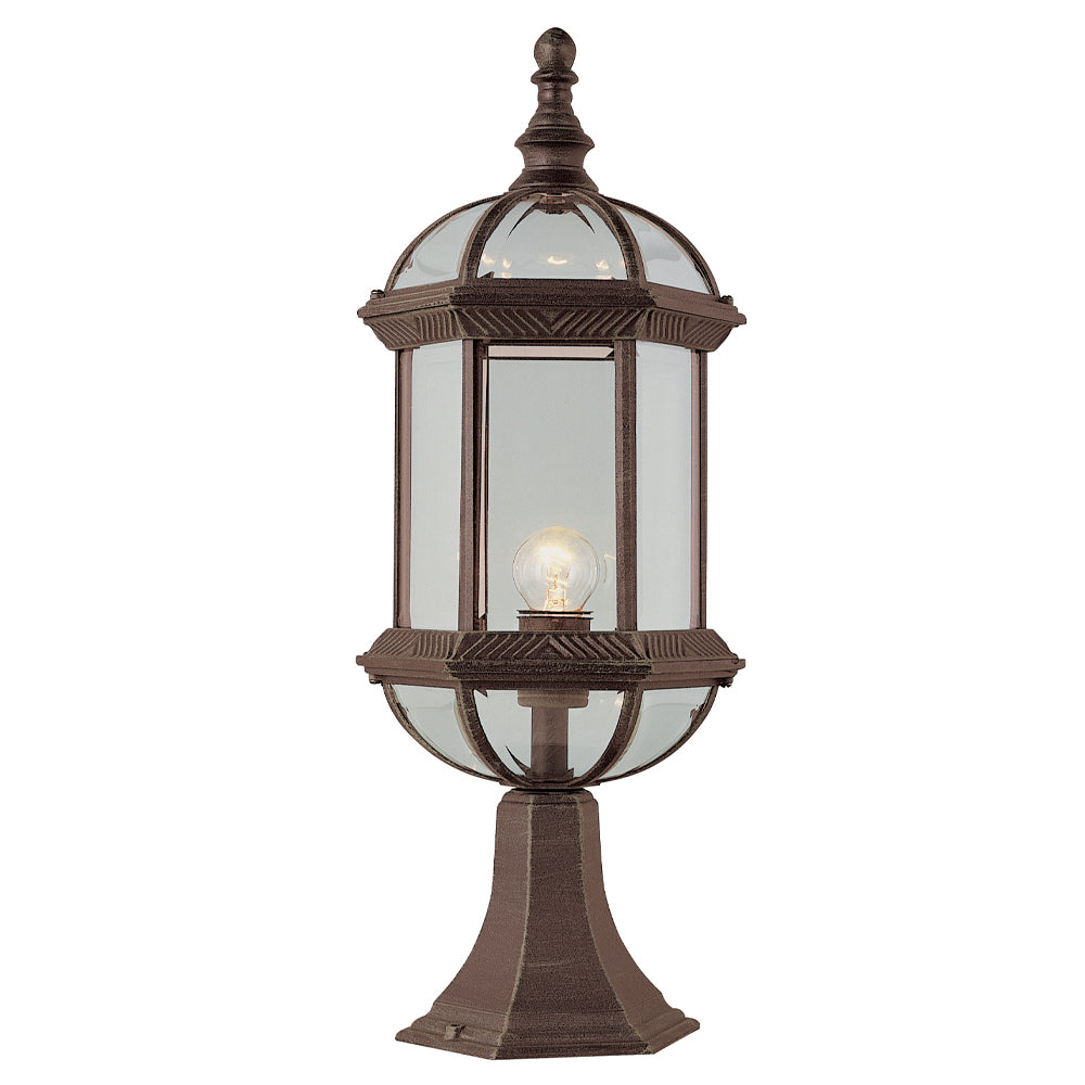 Wentworth 1-Light Atrium Style Post Mount Lantern Head- Rust