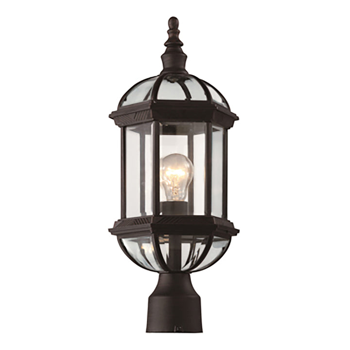 Wentworth 1-Light Atrium Style Post Mount Lantern Head- Black