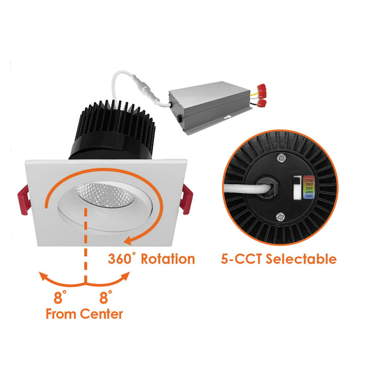 4" Multiple: Single Head 5-CCT Selectable 15W - White