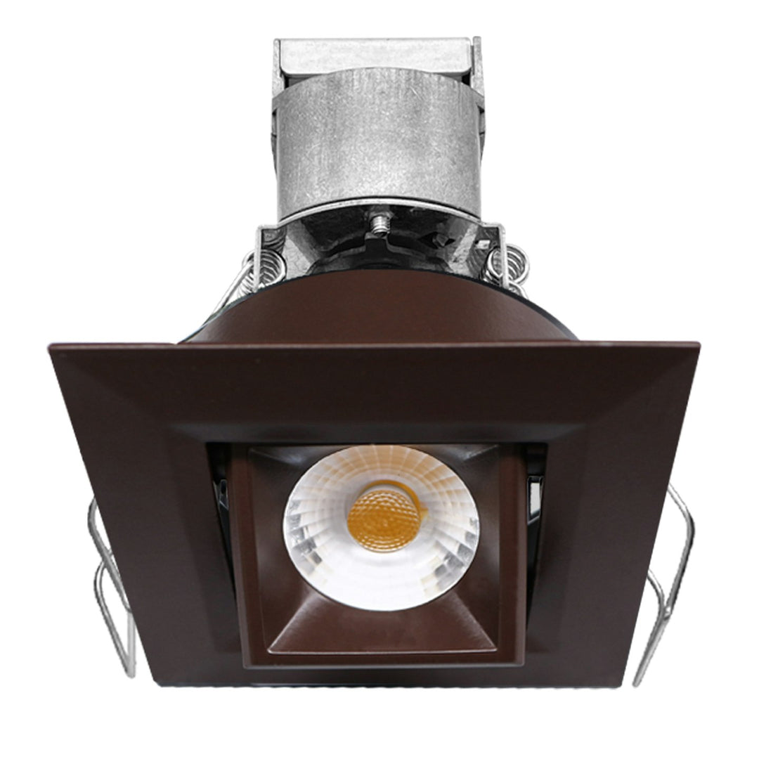 1" LV Square Gimbal Downlight: Mini-Line 6W - Bronze