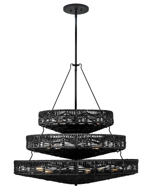 Ophelia 42308BK-BK - Medium Multi Tier Chandelier - Black