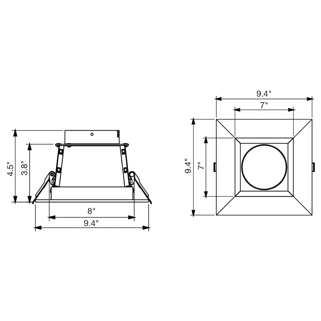 8" CADM: Clear-Spectacle Haze Reflector/White Trim Square