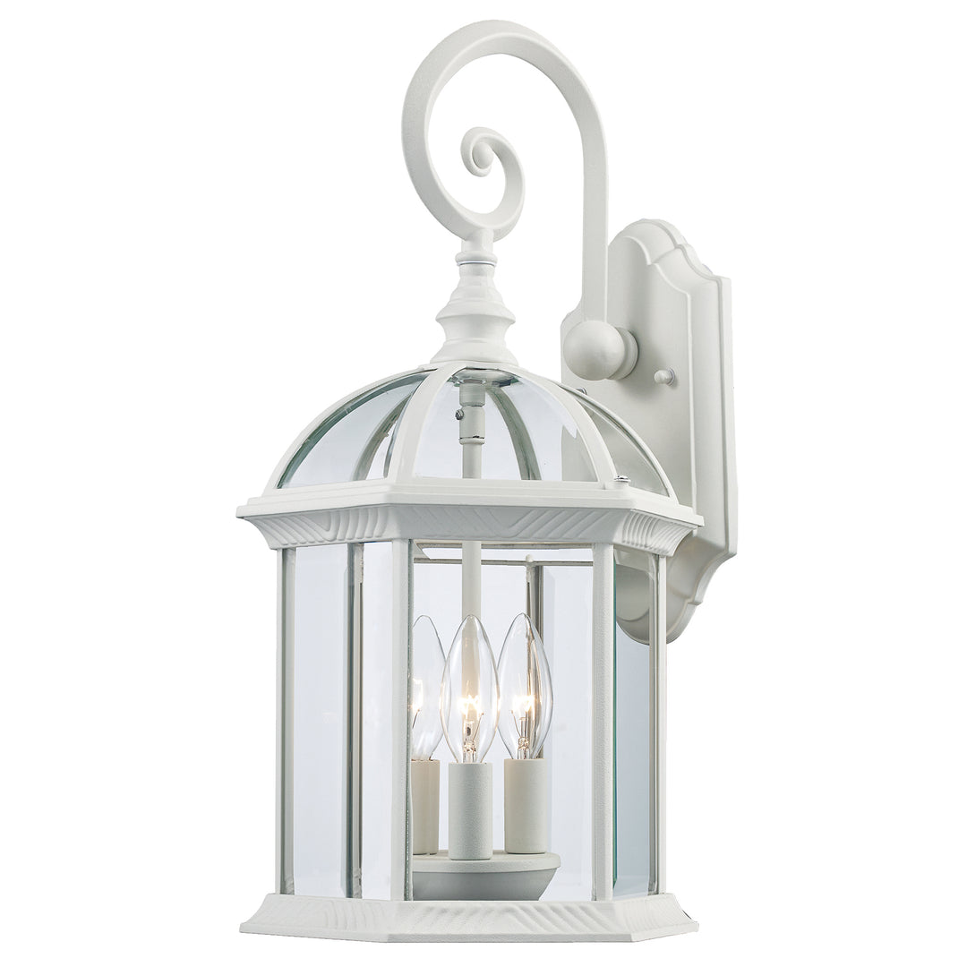 Wentworth Atrium Style, Armed Outdoor Wall Lantern Light, with Open Base-White