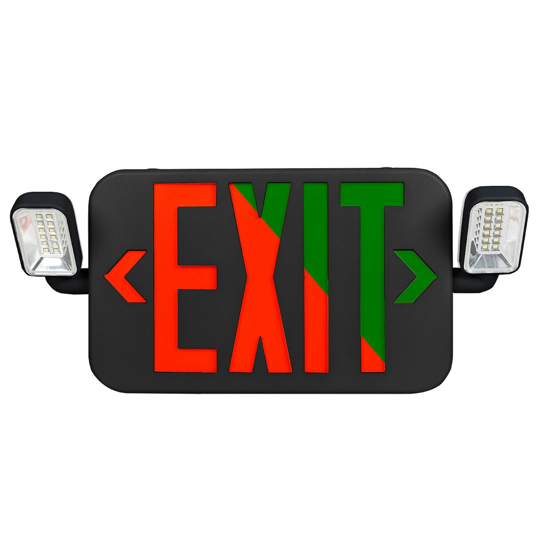 LED Emergency Exit Sign GREEN Single or Double Sided w/ Bug Eye